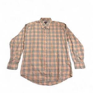 Men’s Burberry Classic Plaid Button Down Shirt Size Latge